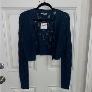 American Eagle Outfitters Blue Cropped Cardigan Sweater